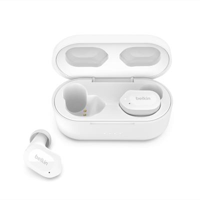 Belkin SOUNDFORM Play Zcela bezdrátová sluchátka Bluetooth 6mm měnič Technologie 4 mikrofonů pro hovory Redukce šumu při hovoru Až 38 hodin hudby