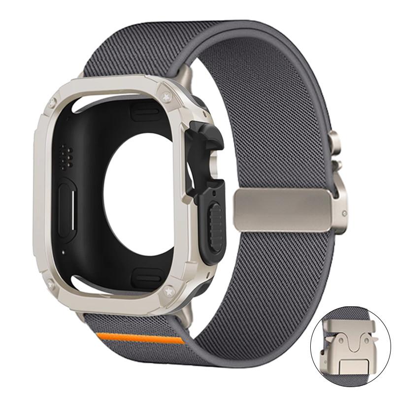 Gehäuse+Nylonarmband für Apple Watch S11 S10 42 46mm 9 8 7 6 5 4 SE3 PC+TPU Schutz für Iwatch Ultra 3 49mm 45mm 41 44 40mm 38mm