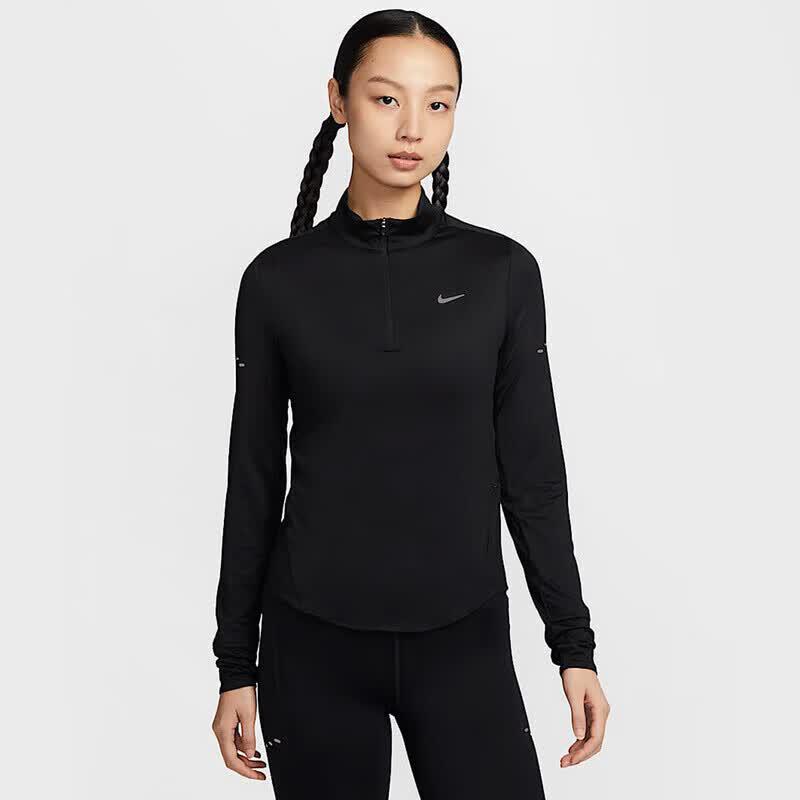 Nike Women s Swift DF UV Half-Zip Long Sleeve T-Shirt S чёрный