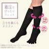 Knee Sizes Set of 4 Number Cotton [NAKAMAJITA] Five-Toe Socks, 22-25cm, Black, (JP, Size, 22.0 cm, 25.0 cm, Standard, Blend, Black)