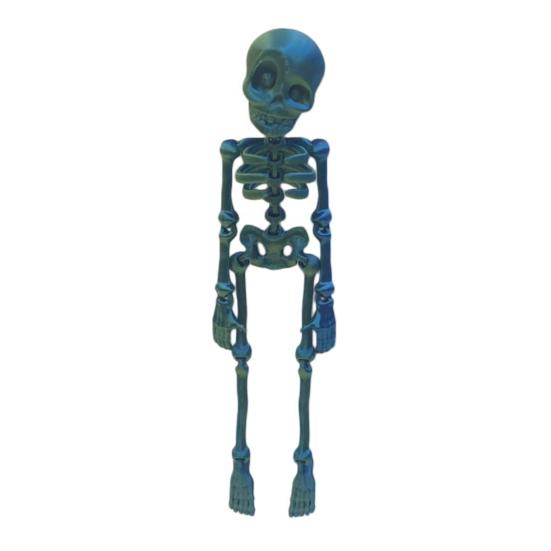3D Printed Skeleton Refrigerator Magnet, Poseable Skeleton Figurine with Movable Joints, Halloween Gothic Skeleton Fridge Magnet Decoration B