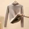 Turtleneck Sweater Women Lined Warm Sweater Knitted Pullover Autumn Winter Streetwear Jersey Knitwear Jumper