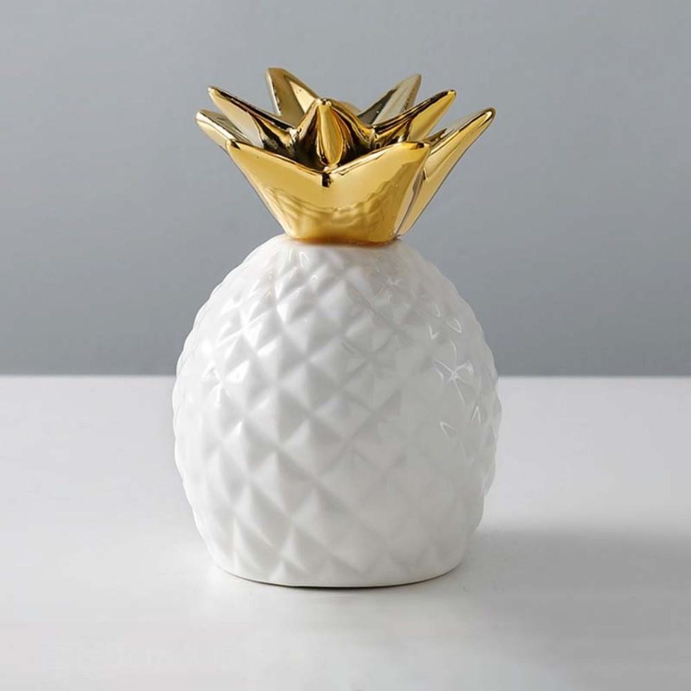 Ceramic Ceramic Pineapple Piggy Bank Gilding Nordic Style Savings Money Tank Home Ornaments Desk Decor Money Jar Household