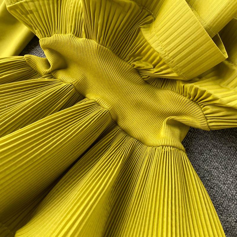 Women's Long Sleeve Ruffle Pleat Top - Slimming, Versatile, and Stylish for Spring