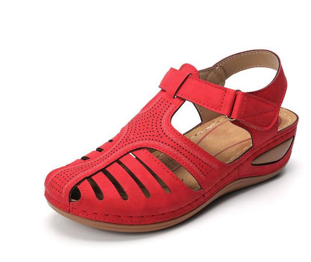 Vintage Wedge Sandals For Women Casual Fashion Velcro Comfy Platform Non -Slip Flat Sole Shoes Vacation Beach Walk Sandalias