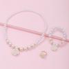Flower Charm Pearl Elastics Bracelet Acrylic Necklace Bracelet Ring  Gifts