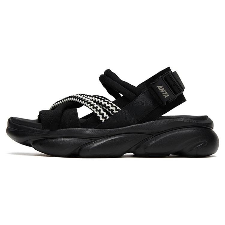 Anta Life Collection Comfortable Sports Sandals Women's Black White 922326965-1