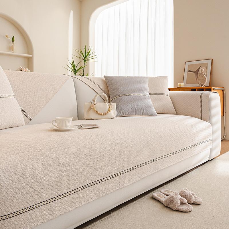 Modern Light Luxury Chenille Sofa Cushion Sofa Cover, High-End Non-Slip Design, Simple Hemming Ins Wind Seat Cushion Cover