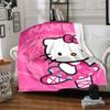 Hello Kitty Ballerina Pink Theme Placeholder Cozy Customizable Blanket Customize Text Soft Cozy Suitable For Sofa Couch Office Bed Picnics Four