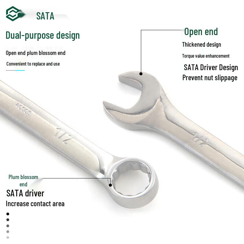 SATA Imperial Fully Polished Combination Wrench