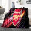 Coperta in Flanella con Stemma dell'Arsenal Football Club, Poliestere Morbido, Design Moderno, Per Tutte le Stagioni per Campeggio, Viaggi, Regali per Feste o Compleanni
