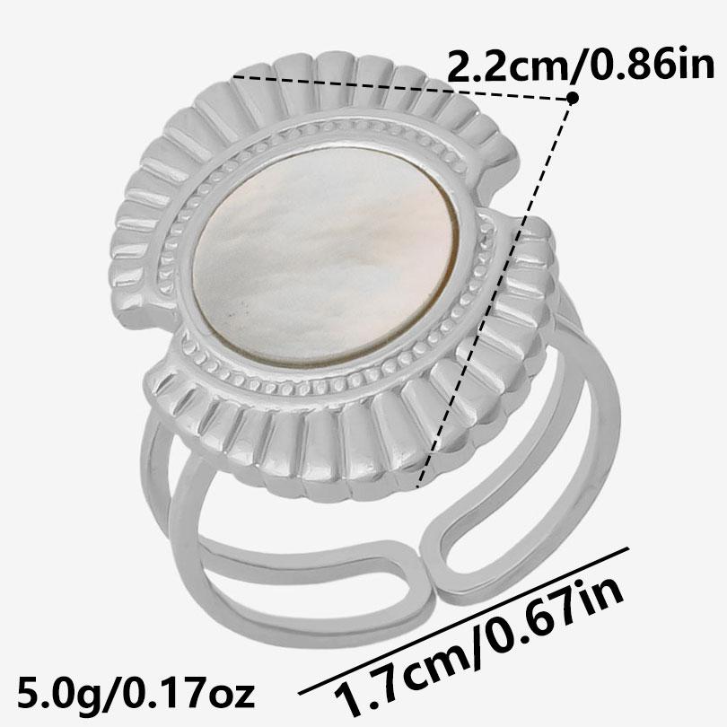 Exquisite White Shell Ring Silver Color Finger Jewelry Stainless Steel Rings For Women Men Accessories Beach Anillos Mujer Gift