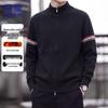 ROMON Men's Stand Collar Zipper Cardigan Sweater