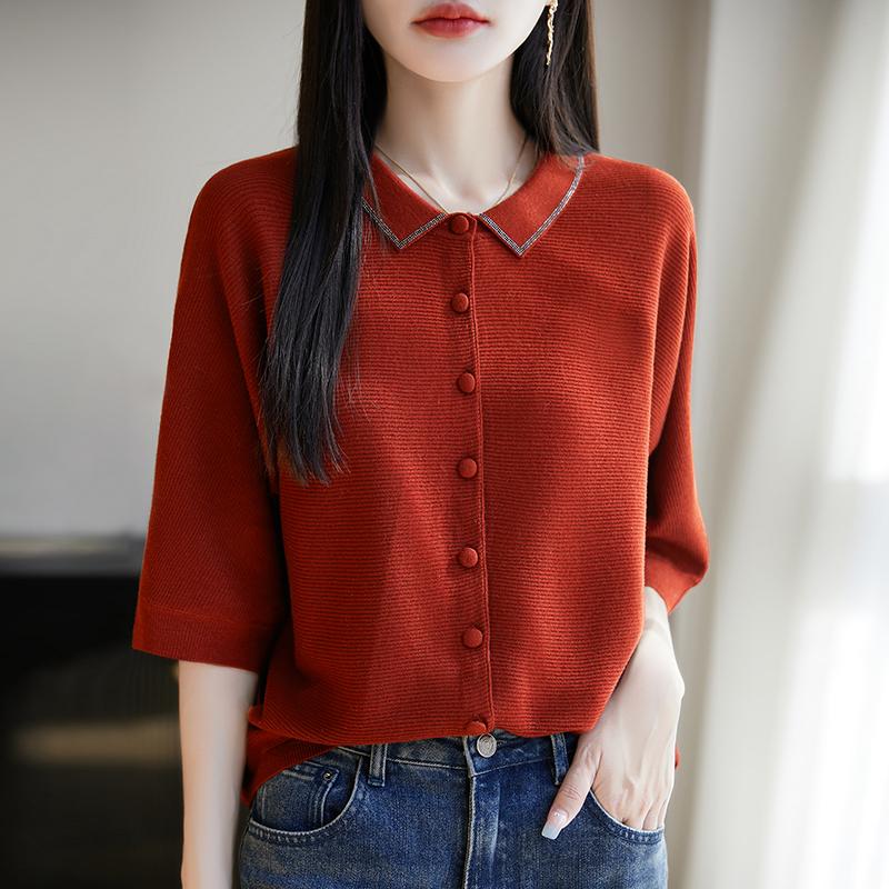 Leichte Strickjacke für Damen aus 50 % Wolle und 50 % Maulbeerseide – vielseitige Strickware für 4 Jahreszeiten für ganzjährigen Komfort und Stil