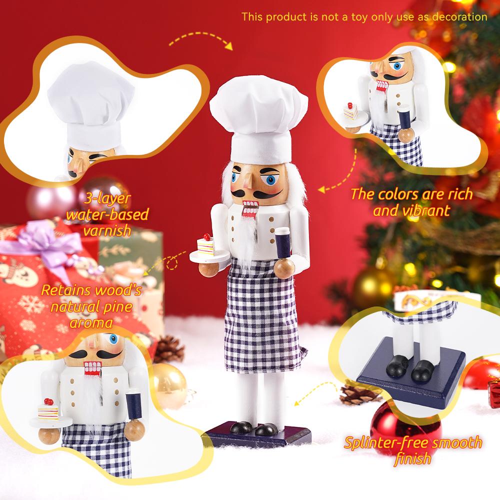 

Рождественский Щелкунчик повар-гамбургер и кондитер Ручная работа Украшение Рождество Новый год Праздничная вечеринка Украшение Подарок