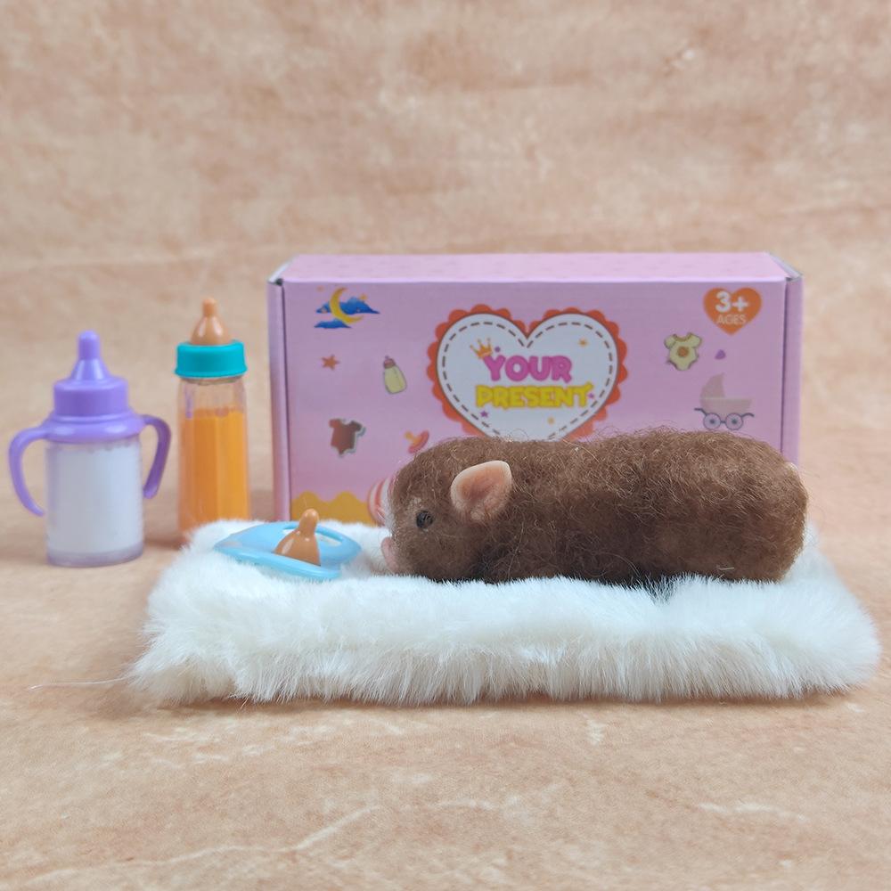 Silicone Simulation Pig Bottle Toy Super Decompression Panda Mouse Hedgehog Toy Pet Pig Doll Birthday Gift Suitable for Children and Adults