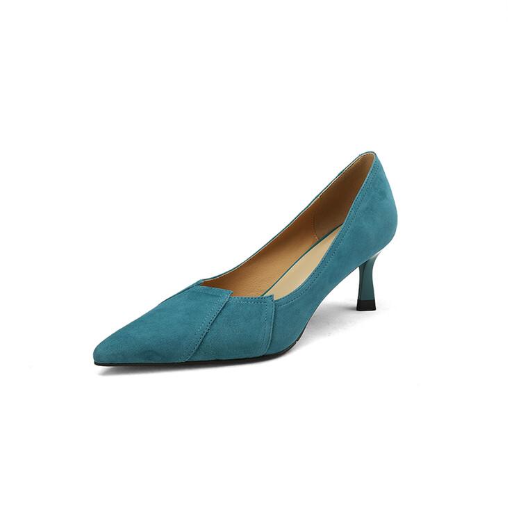 Móda Nové Jaro Léto Dámské Boty Ovčí Semiš Dámské Lodičky Špičatá Špička Tenký Podpatek Stručné Vysoké Podpatky Zapatos Mujer Jehlové Podpatky