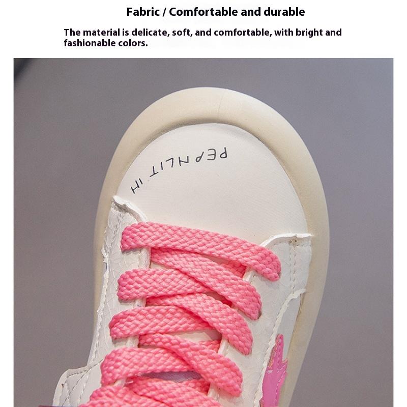Korean Children's Leather Panel Shoes Soft Sole Spring and Autumn New Low-top Casual Boys and Girls Student Star Sports Shoes