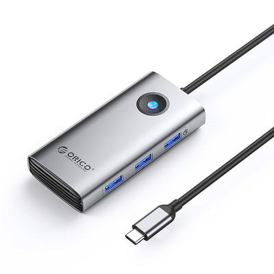 Hub PW11-6P USB-C auf USB-A USB-C HDMI Verteiler - Grau