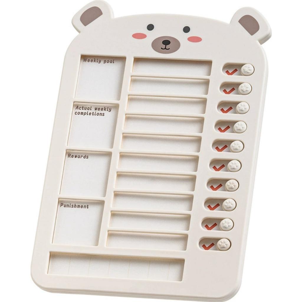 English Self Discipline Punch Check-in Desktop Calendar Ornament Weekly Goal Task Planning Daily Schedule Planner Sign-in Card