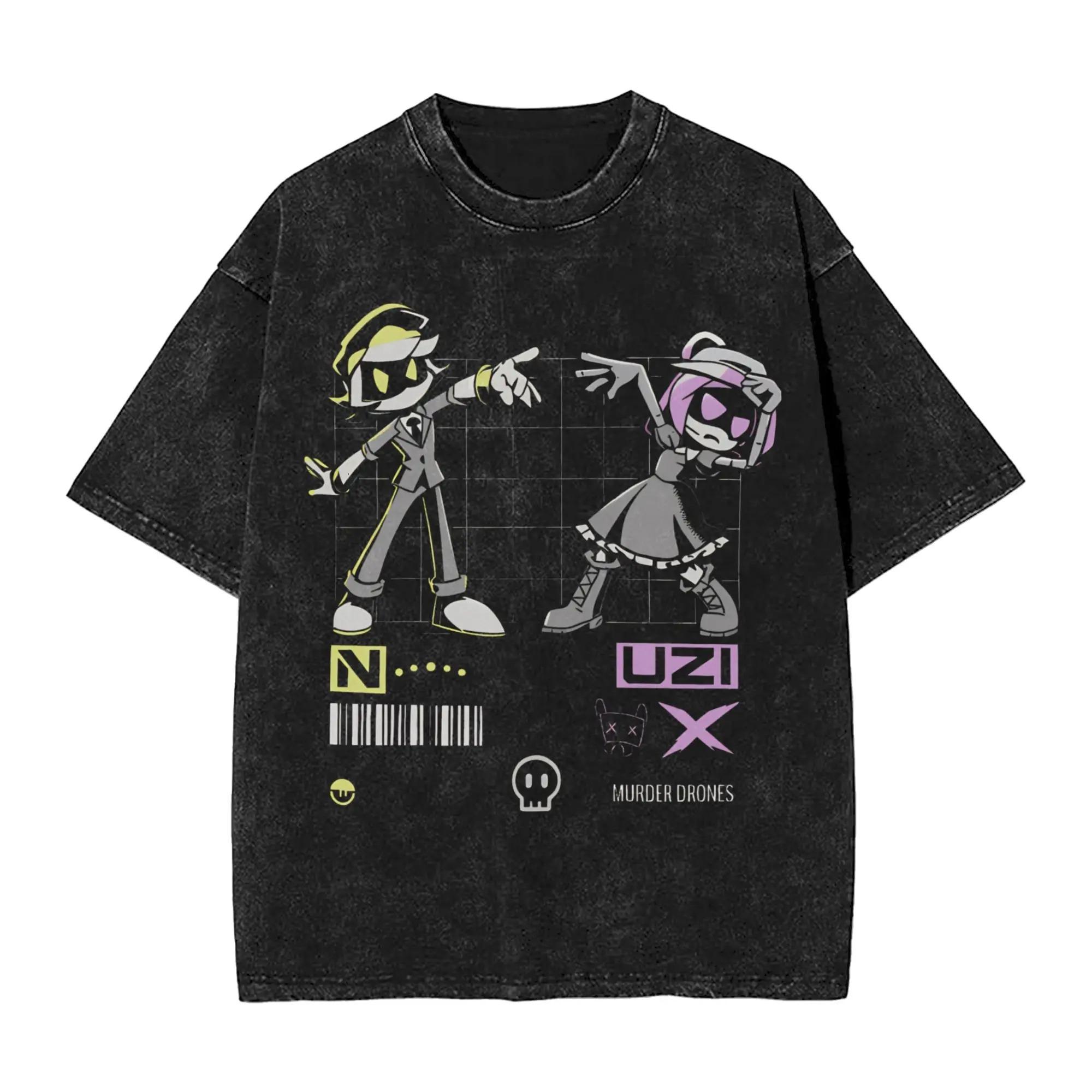 

Murder Drones TShirt Summer YK Classic T Shirts Cotton Hipster Tee Shirt Short Highend Luxury hot product Washed Retro Unisex S