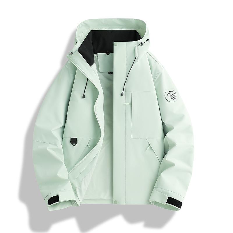The latest physical spring and autumn single clothes jacket men's and women's windproof and waterproof outdoor mountaineering suit hooded jacket