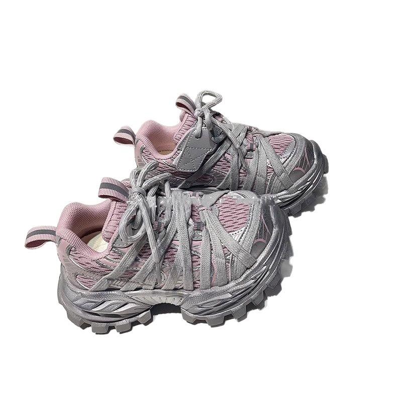 Children's sports popular dad shoes early spring new cross-strap boys and girls middle-aged and older children parent-child old sports shoes