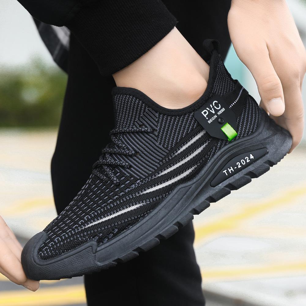 Men's shoes autumn new mesh sports mesh shoes 2025 summer breathable men's work soft sole casual running trendy shoes
