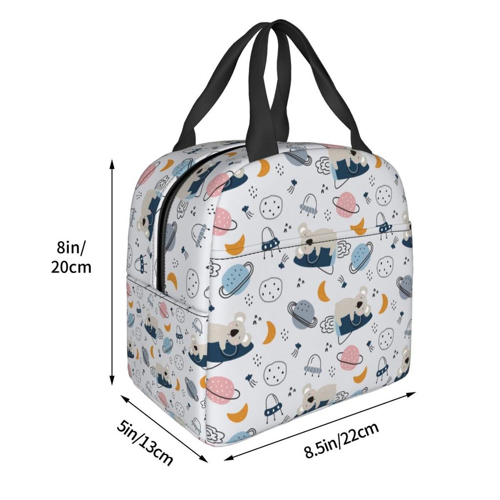 Cute Koalas Astronaut In Space Insulated Lunch Bag for Kids School Cooler Thermal Food Box Tote Portable Lunch Boxes Container