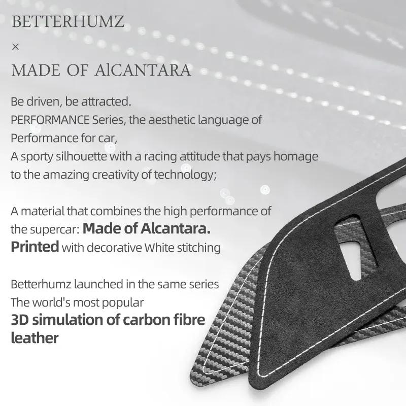 Betterhumz For Ford Mustang 2015-2023 Car Interior Door Pull Handle Switch Panel Made of Alcantara Trim Sticker Deco Accessories