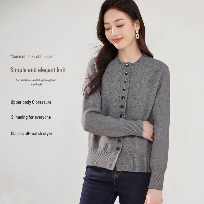 

Hán Dū Yī Shè Women s Quiet Luxury Round Neck Knit Top One Size F(170/88A)