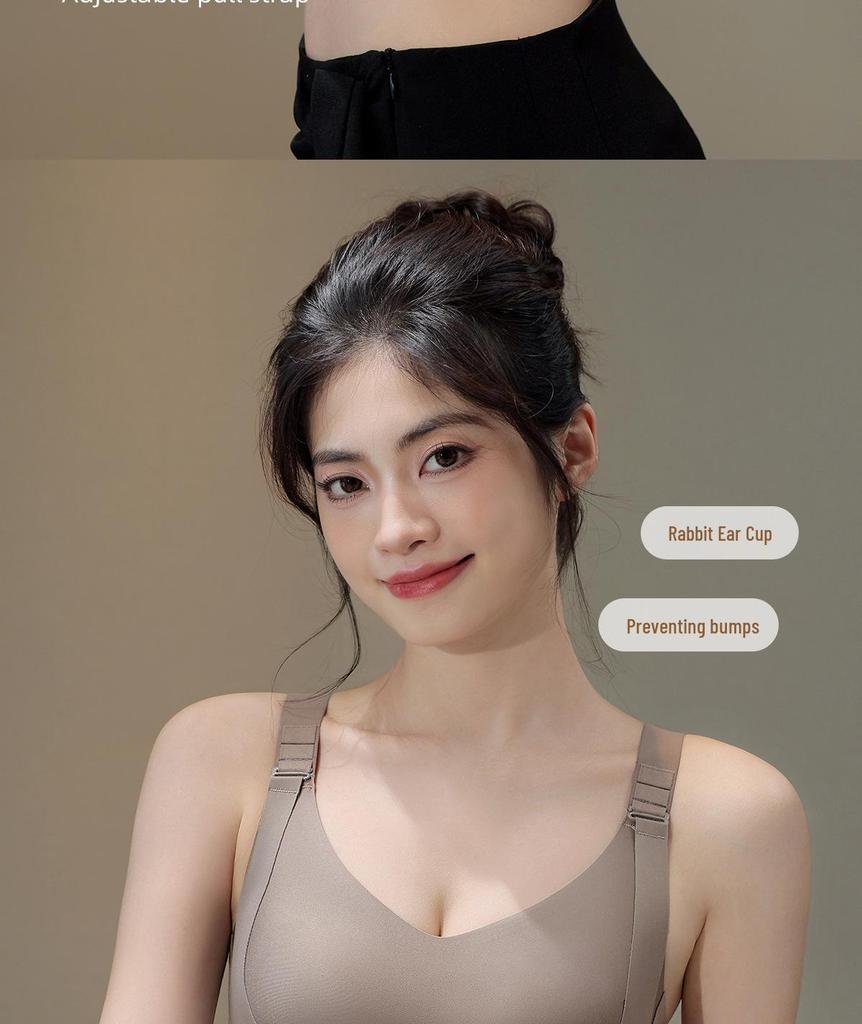 Reggiseno Modellante Senza Cuciture Taglie Forti - Anti-Caduta, Senza Ferretto, Coppe a Orecchie di Coniglio, Supporto Laterale, Minimizza l'Aspetto del Seno Abbondante