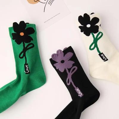 Damen Socken Japanischer Koreanischer Stil Cartoon Blume Hase Harajuku Niedlich Kawaii Mittelhoch Atmungsaktiv Lässig Kurz Baumwollsocken