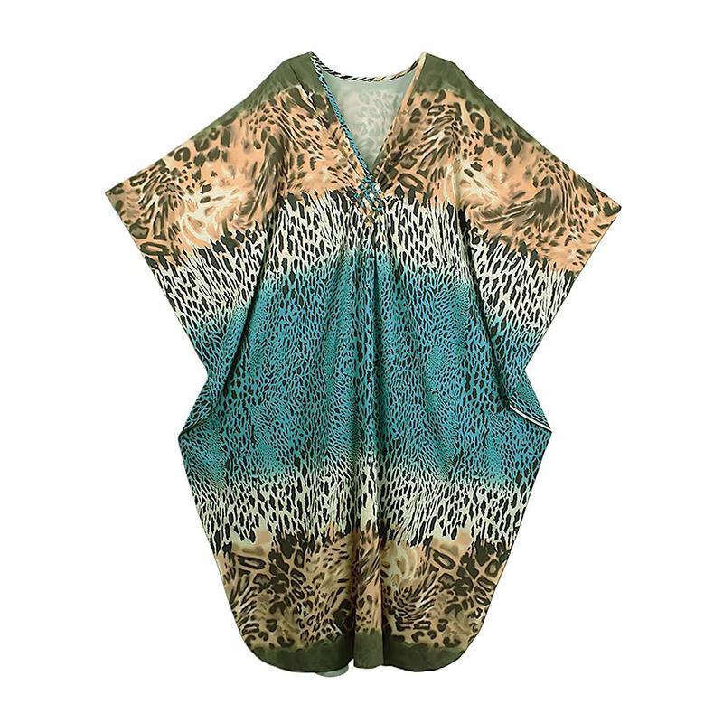 

Xitao Платье с V-образным вырезом с леопардовым принтом GJ1182 One Size синий