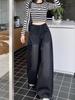 Hot Girl Baggy Jeans Femenina Y2k Street Vintage Washed To Make Old Fried Straight Wide-Leg Denim Pants For Women