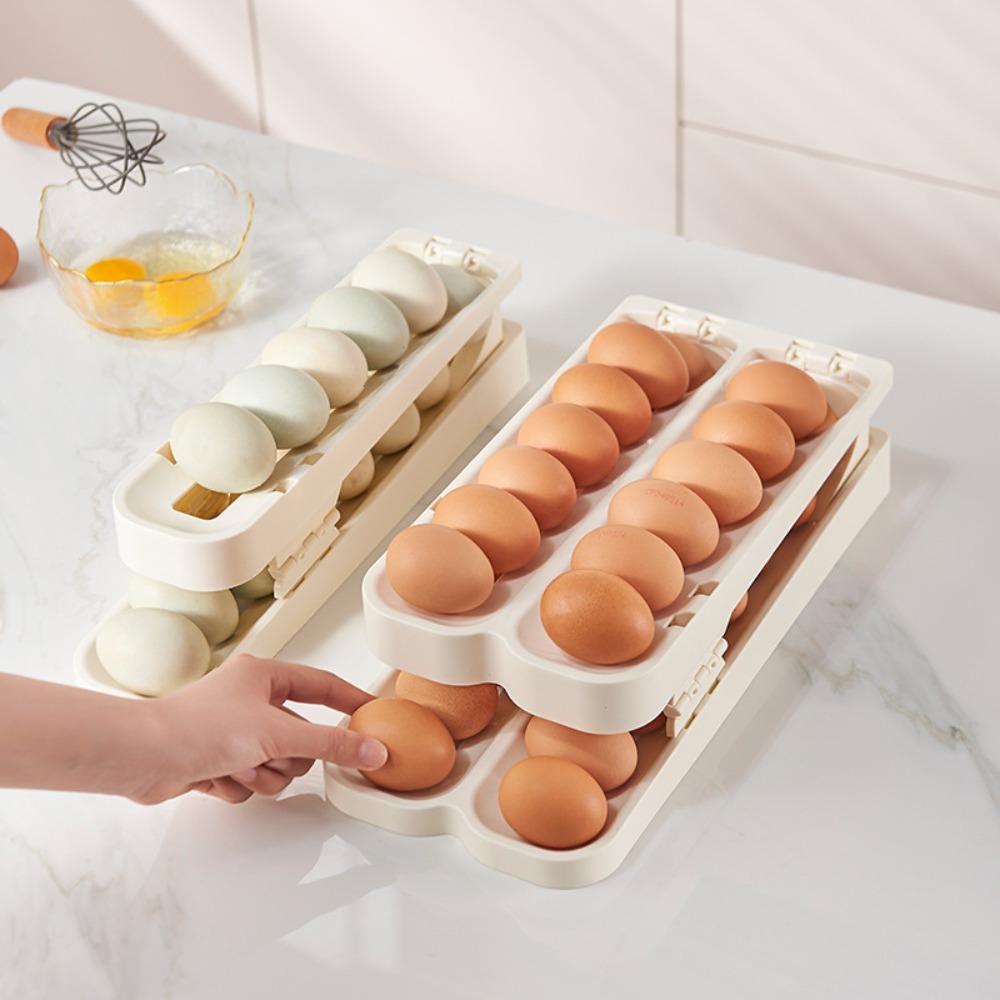 Folding and Rolling Egg Rack, Refrigerator Side Door Storage Egg Rack, Kitchen Organizing and Storage Artifact Egg Rack