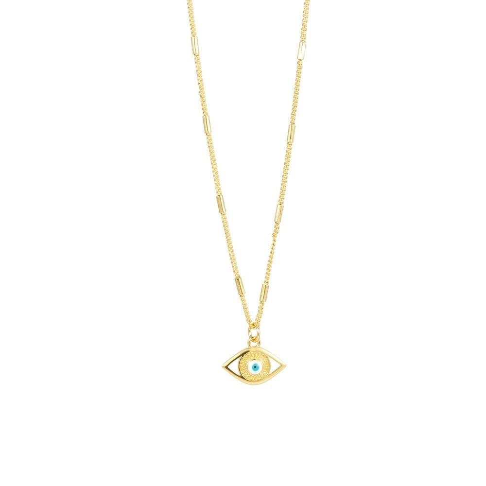 Vintage Devil's Eye Necklace Copper Gold Plated Eyeball Neck Chain Demon Eye Necklace Party Favors