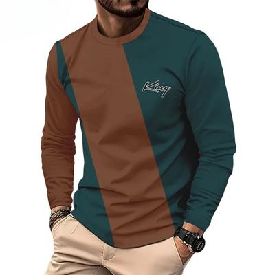 Ανδρικό T-Shirt Μόδα Ριγέ 3D Εκτύπωση Μακρυμάνικο T-Shirt Άνδρας Φθινόπωρο Casual Vintage Λαιμόκοψη O Αθλητικό Τοπ Ευέλικτο Ανδρικό T-shirt