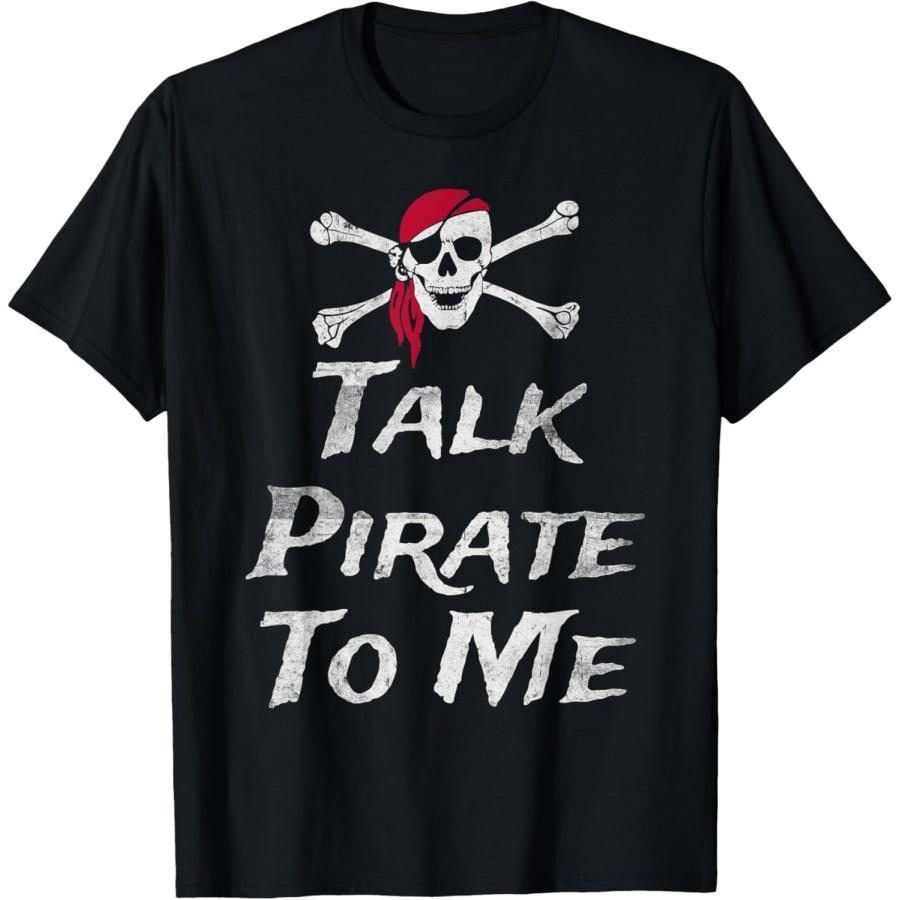 

Fun Talk Pirate To Me - Skull and Crossbones flag motif T-Shirt XXXXXL чорний