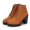 2025 New Spring Winter Women Pumps Boots High Quality Lace-up European Ladies Shoes PU High Heels Boots