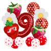 14Pcs Strawberry Fruit Balloons Fruit Themed Balloons Strawberry Latex Balloons Party Fruit Strawberry Theme Summer Party Decor