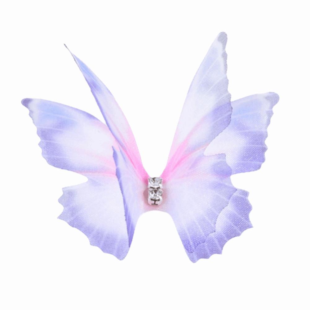 50Pcs Gradient Color Organza Fabric Butterfly Appliques 5CM Organza Fabric Simulated Butterfly Hair Accessories Fluttering Moth
