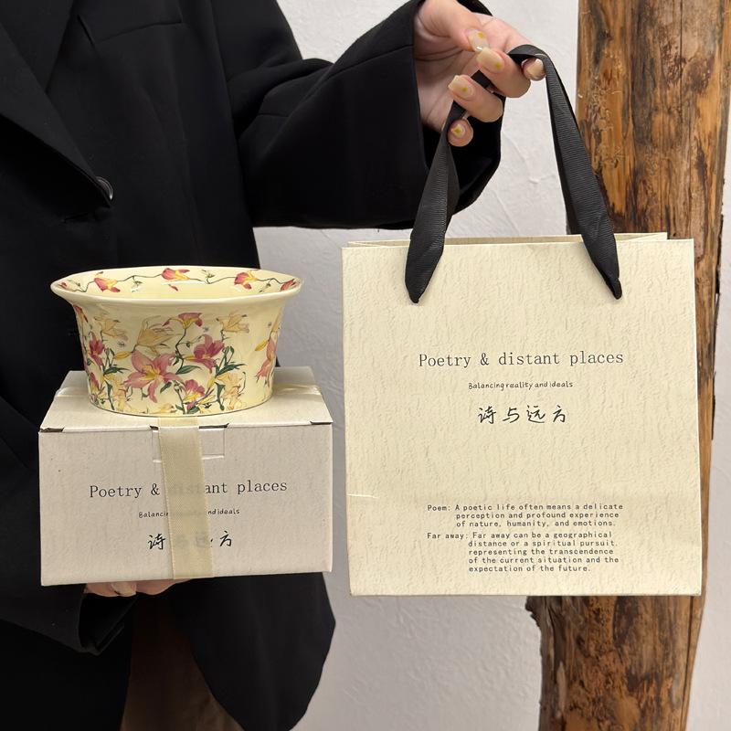 Special beautiful rice bowl, personal special ceramic bowl, household high-value salad bowl, yogurt bowl housewarming gift