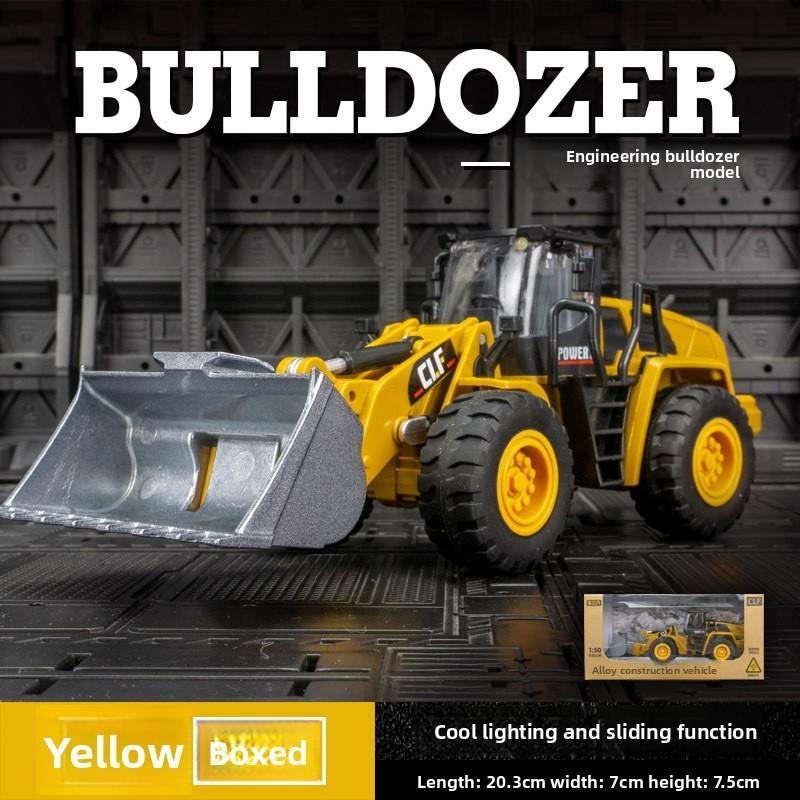 Engineering Vehicle Bulldozer Model With Flashing Lights For Collectors Kids And