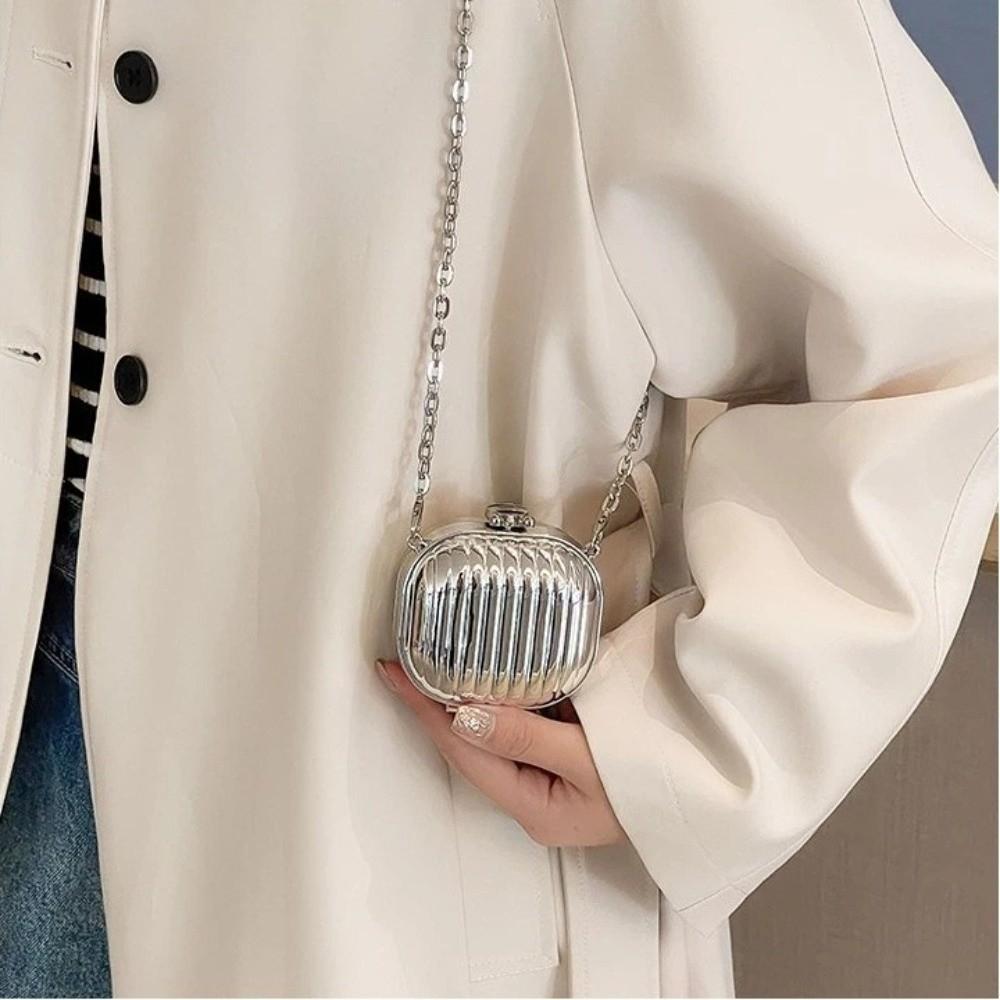 Fashion Mini Shoulder Bag Chain Strap Solid Color Mirror Banquet Bag Acrylic Crossbody Bag Women
