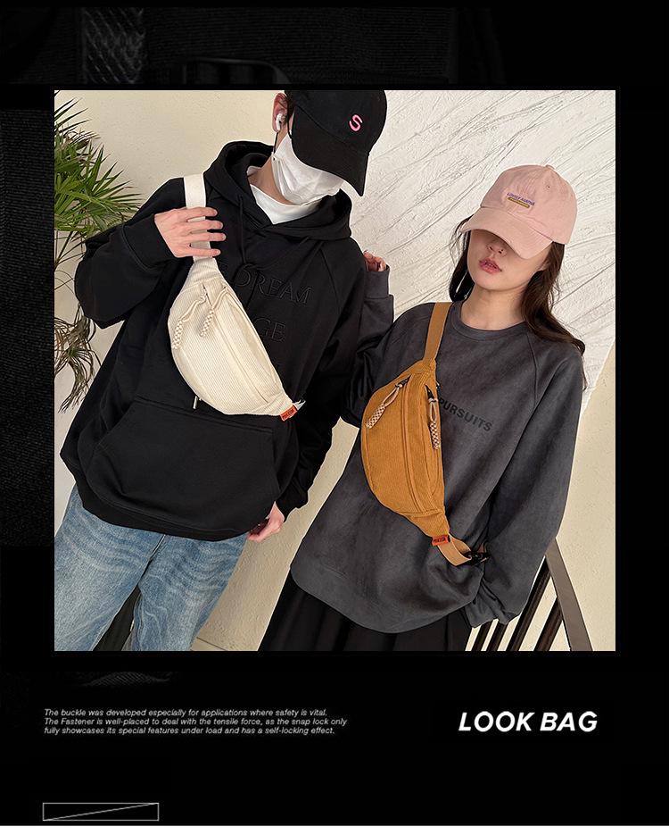 Corduroy Casual Sporty Crossbody Bag with Large Capacity