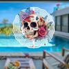 Rose Skull Butterfly 2D Wind Spinner Metal Hanging Rotator for Indoor Outdoor Garden Decor No Power Needed Easy to Install