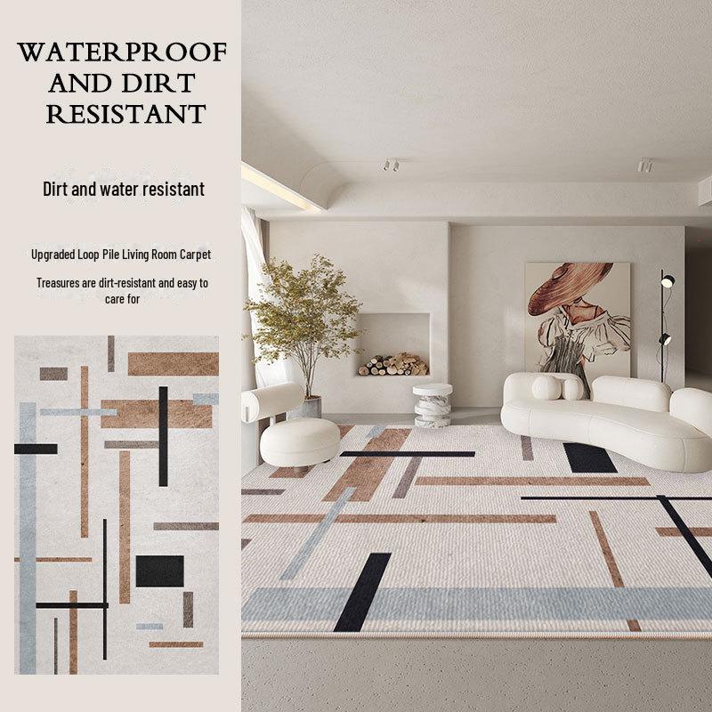 Luxury British Retro Non-Slip Living Room Carpet with High-End Loop Pile