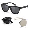 Foldable TAC TR90 UV for with Round Storage B1564 [FEISEDY] Sunglasses, Sports, Polarized, Lightweight, UV400, Protection, Stylish, Travel, Golf,