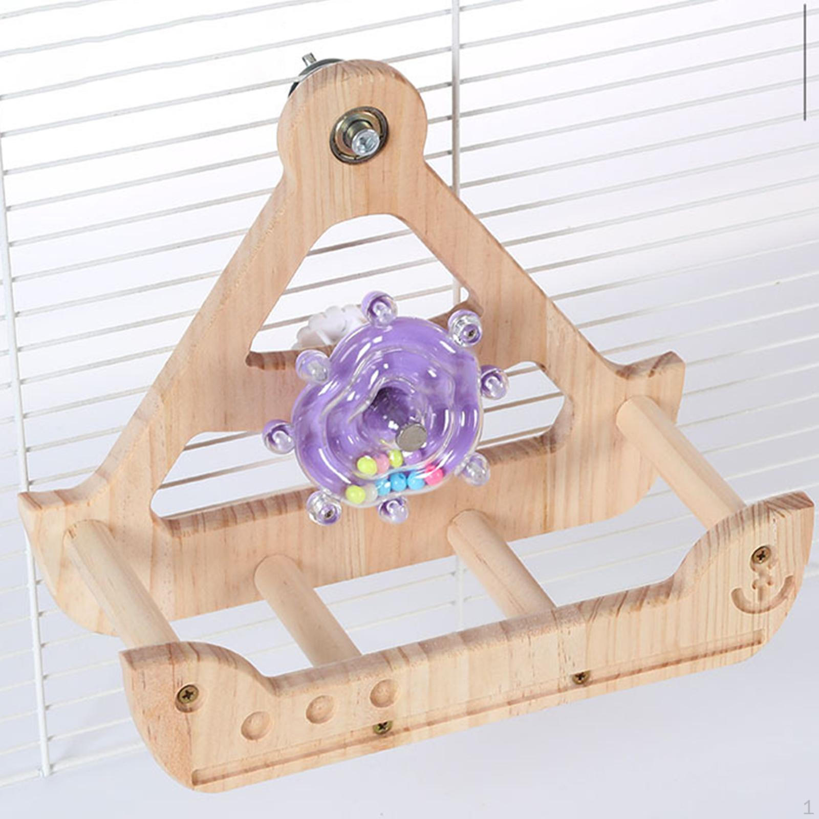 Bird Perch Toy Intelligence Puzzle Decoration Birdcage Accessories Interactive Rocking Parakeet